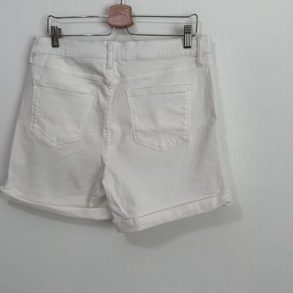 ANA High Rise Midi Short 14 White 5" Inseam Rolled Cuff Summer Chino Pockets NEW - Picture 5 of 9